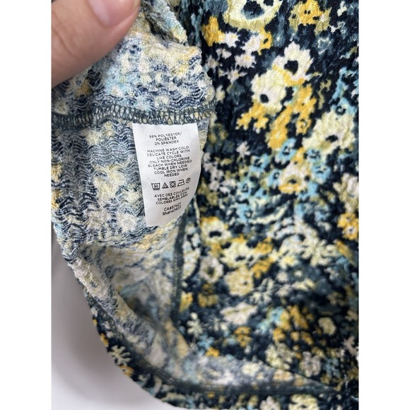 Loft Womens Micro Floral Puff Sleeve Top Size M Cottagecore Boho Prairie Spring - Picture 8 of 11